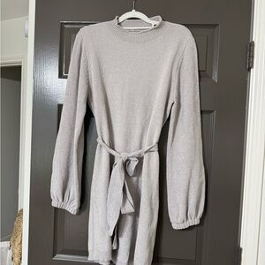 Elegant Gray Knit Dress
